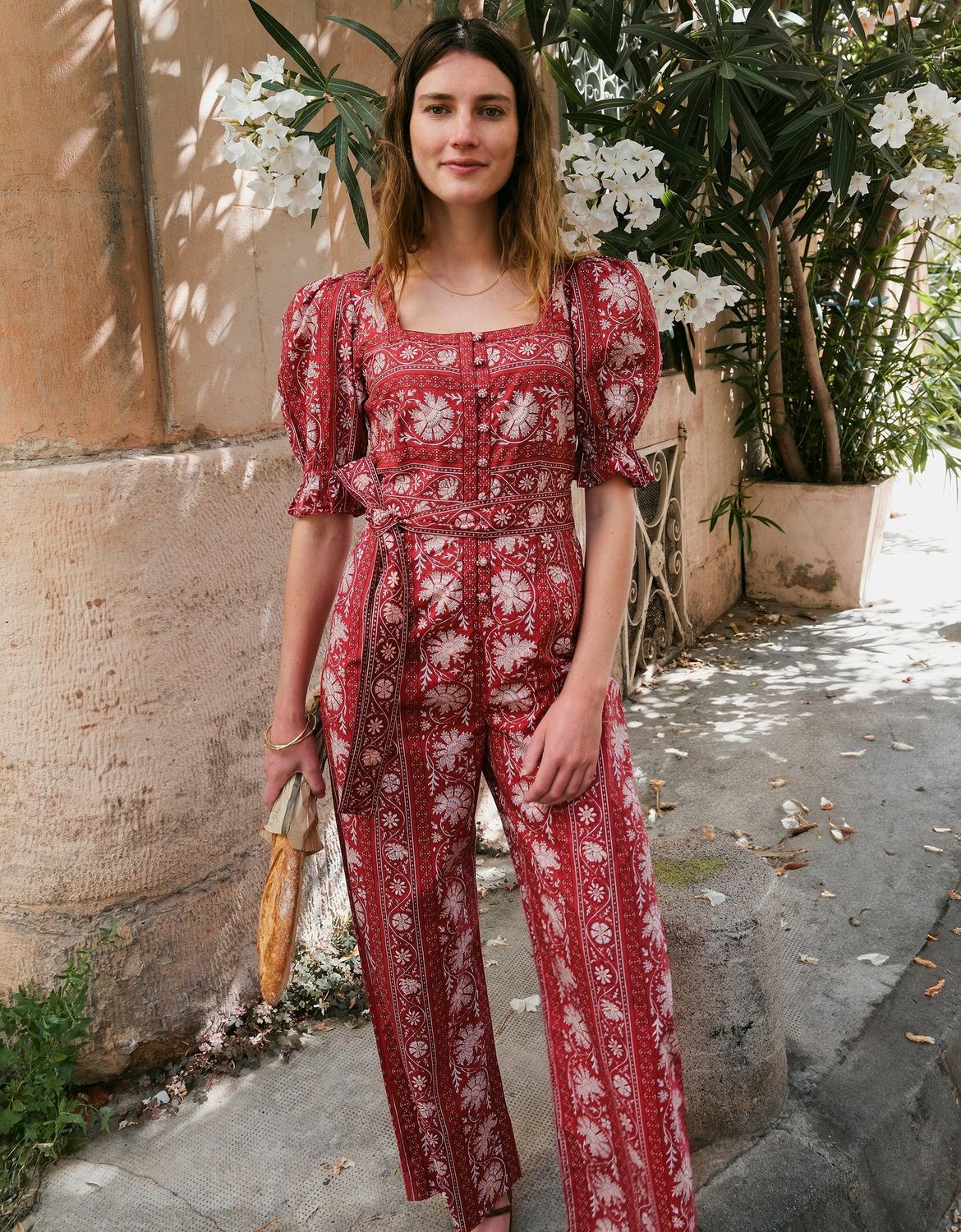 PINK CITY PRINTS Ottie Jumpsuit rust borders PINK CITY PRINTS Ottie Jumpsuit rust borders