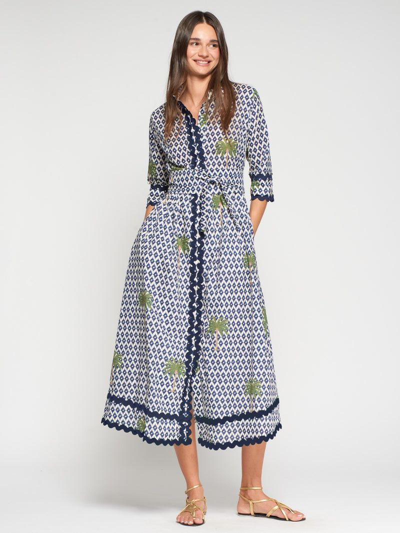 VILAGALLO Ikat Palm Dress