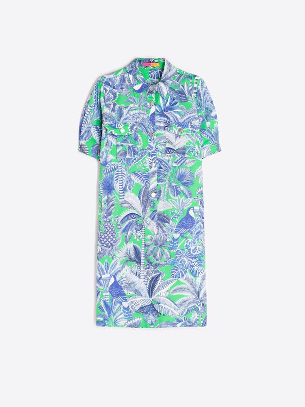 VILAGALLO Ada Tropical Print Dress