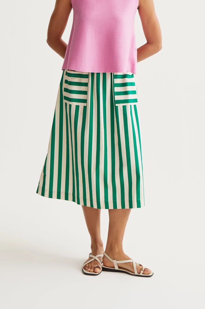 COMPANIA FANTASTICA Green striped skirt COMPANIA FANTASTICA Green striped skirt