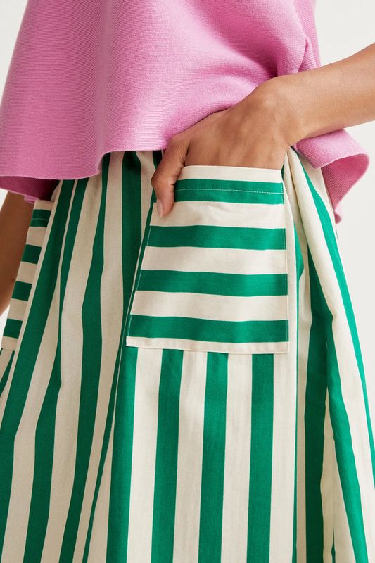 COMPANIA FANTASTICA Green striped skirt