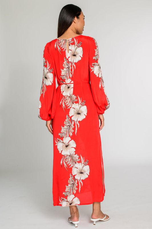 ELIZABETH JAMES Dawn Maxi Dress Tropicalia Scarlet