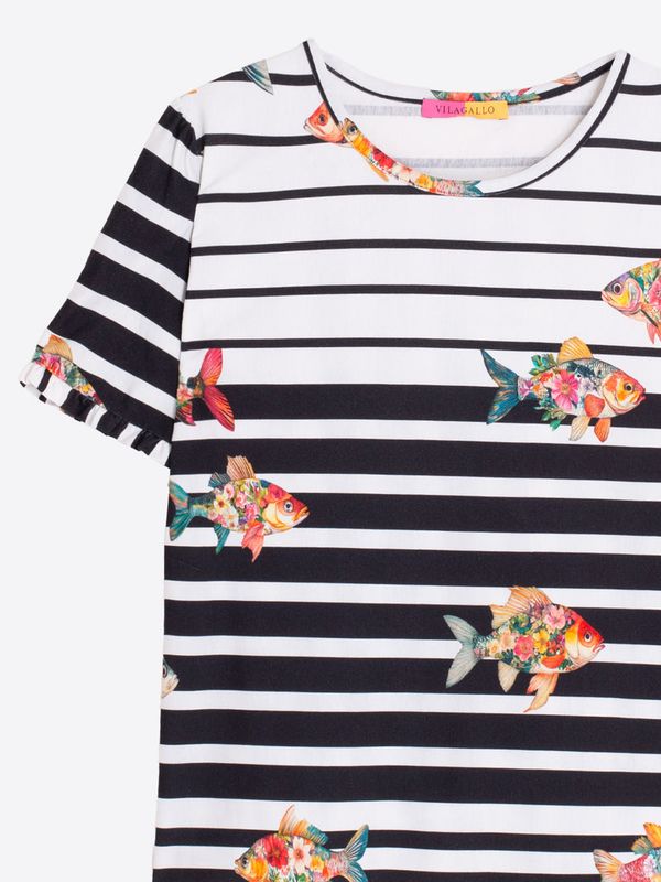VILAGALLO Stripe Fish Tee