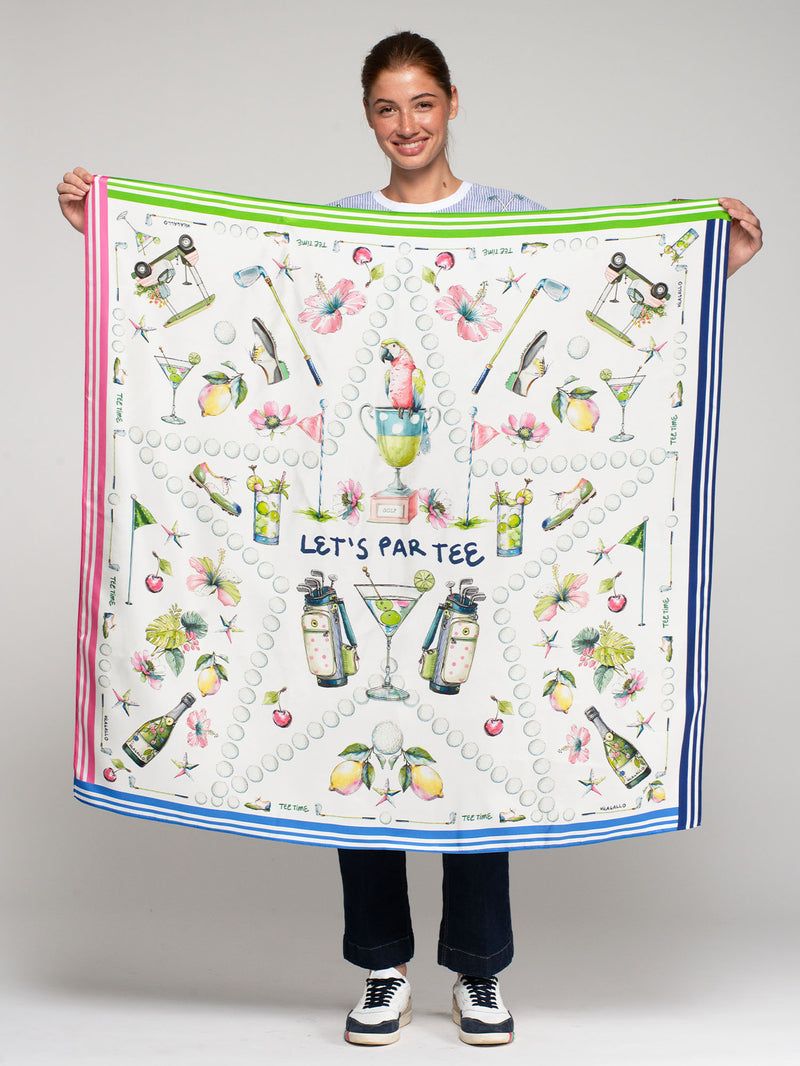 VILAGALLO Tee Time Silk Scarf VILAGALLO Tee Time Silk Scarf