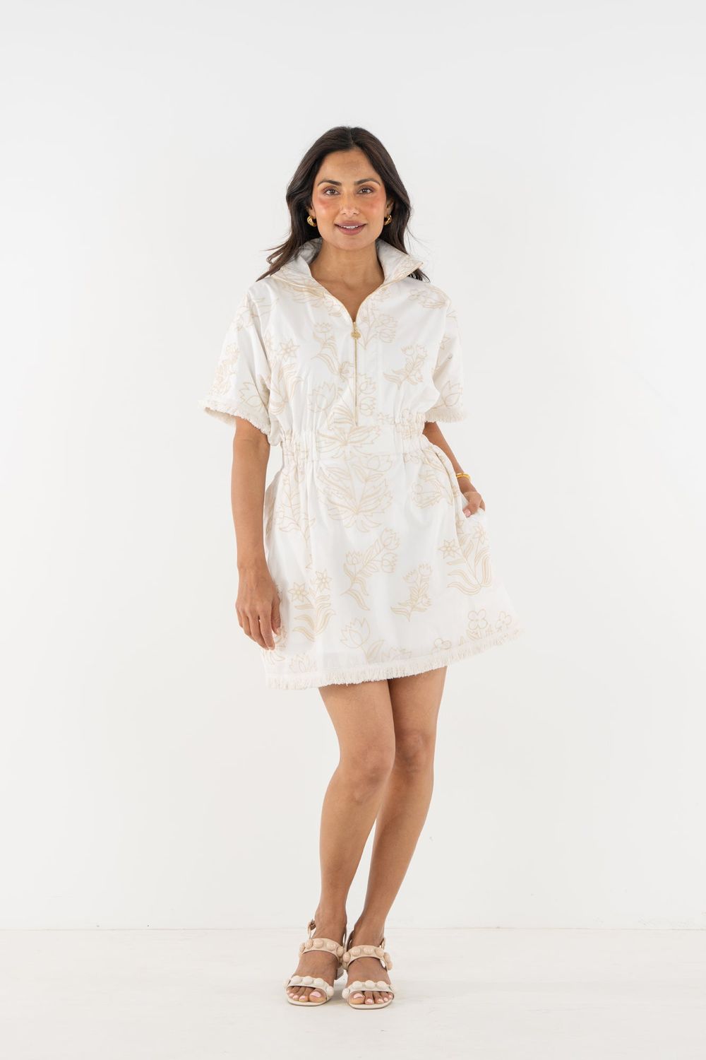 EMILY MCCARTHY Pullover Dress Blanc Petals