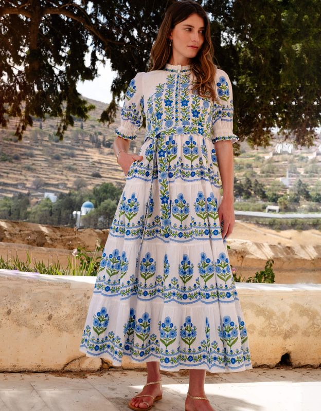 PINK CITY PRINTS Matilda Dress Lapis Meadow PINK CITY PRINTS Matilda Dress Lapis Meadow