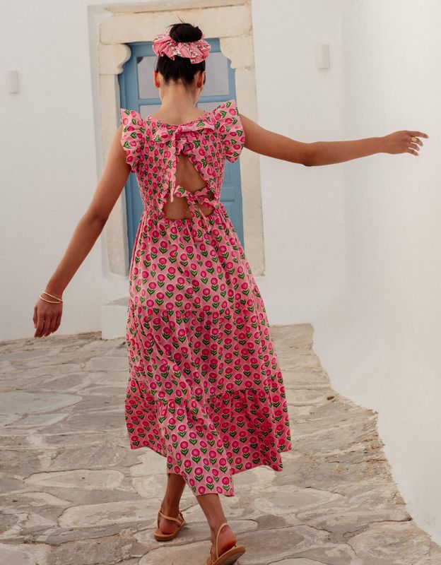 PINK CITY PRINTS David Bowie Dress marigold blush