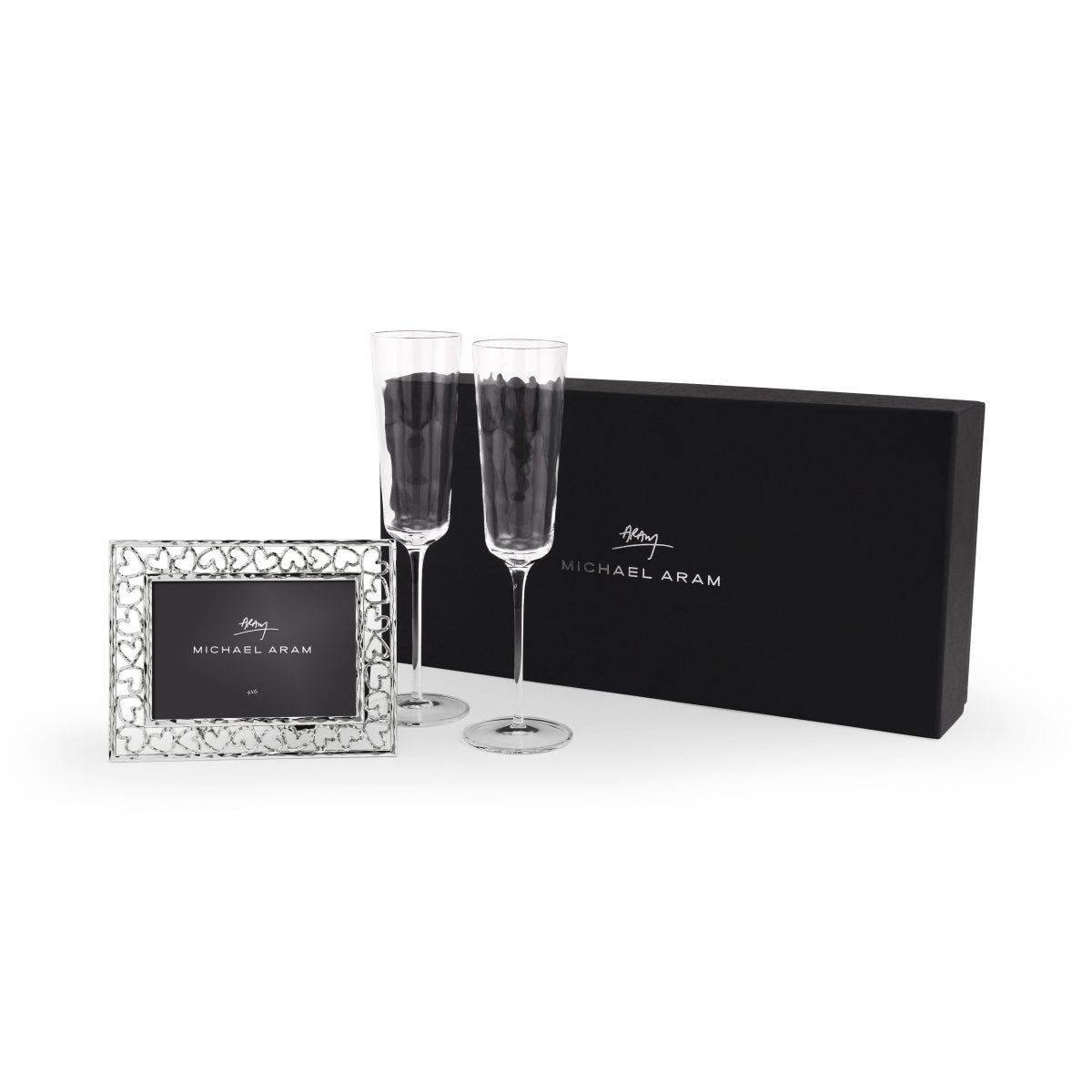 MICHAEL ARAM Reflective champagne flute/frame gift set
