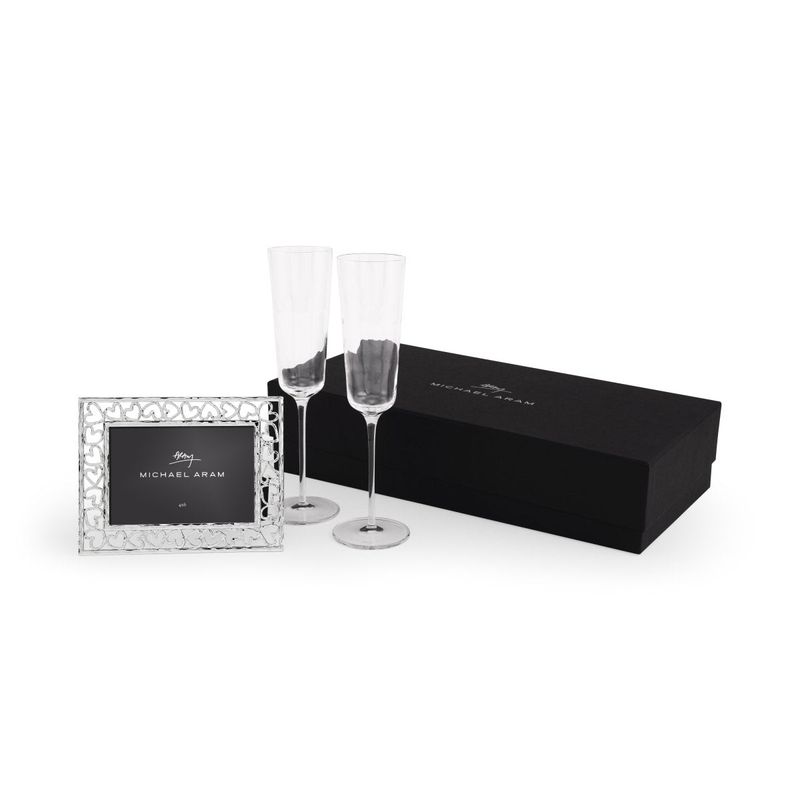 MICHAEL ARAM Reflective champagne flute/frame gift set