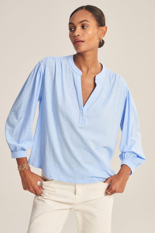 VELVET Knox Sailboat L/S Split Neck Top VELVET Knox Sailboat L/S Split Neck Top