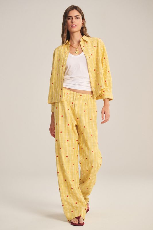 VELVET Madelyn Yellow Woven Pant