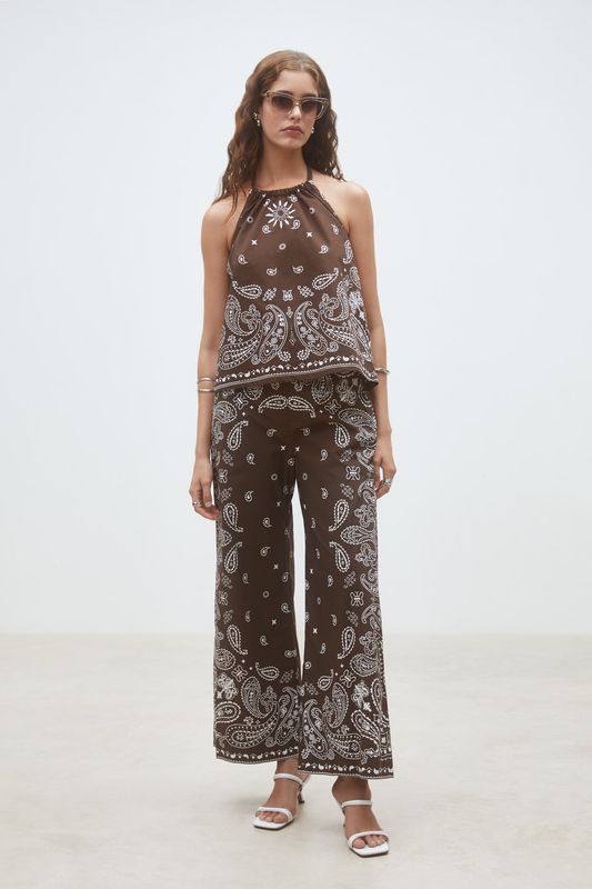 SUNCOO Looka Choco Bandana Halter Top