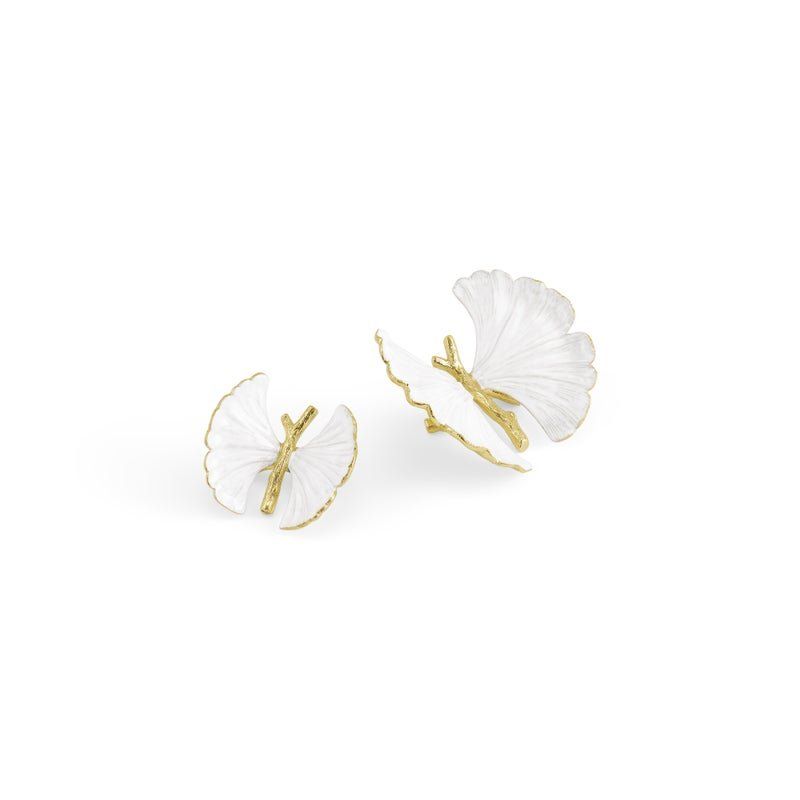 MICHAEL ARAM Butterfly ginkgo gold decorative object S/2