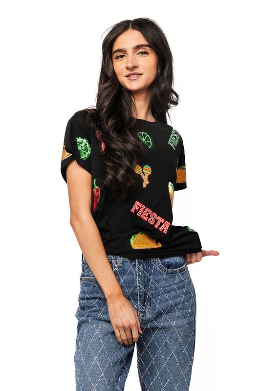 QUEEN OF SPARKLES black fiesta icon tee