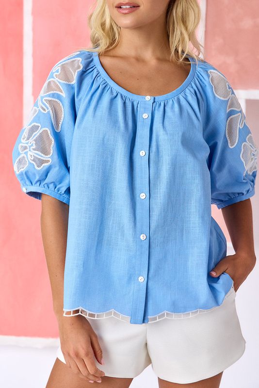 CROSBY Perrie top washed indigo