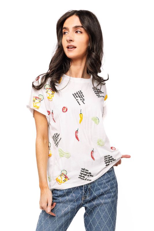 QUEEN OF SPARKLES White spicy marg tee QUEEN OF SPARKLES White spicy marg tee