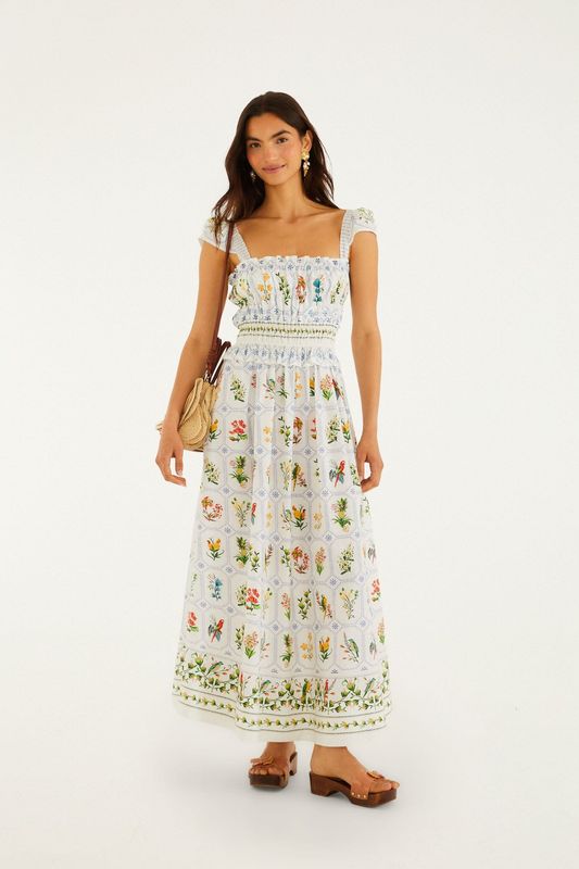 FARM RIO Tropical Porcelain Maxi Dress