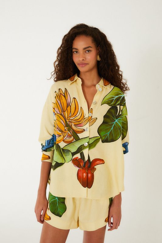 FARM RIO Banana Grapes yellow shirt