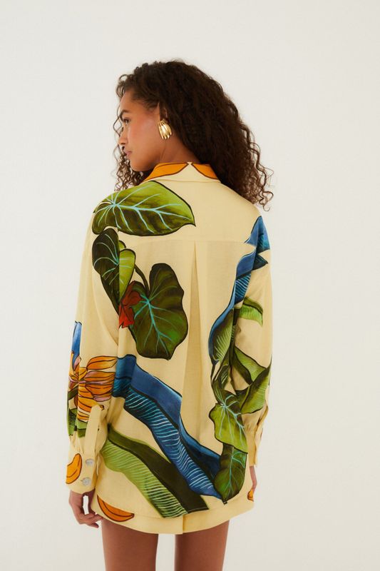 FARM RIO Banana Grapes yellow shirt