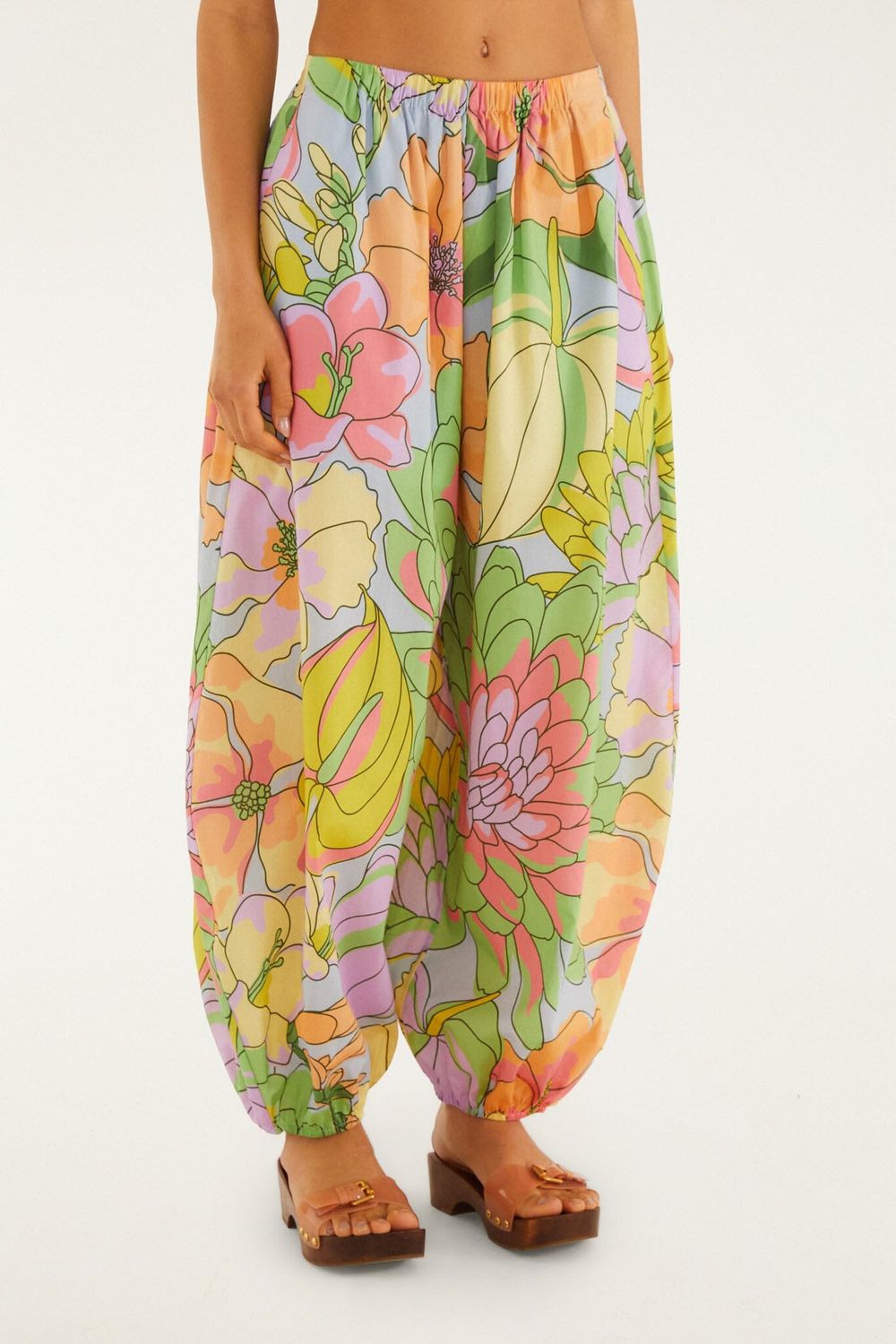 FARM RIO Spring Affair light blue baloon pants
