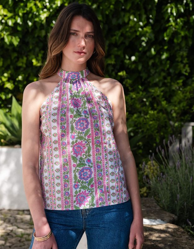 PINK CITY PRINTS Julia Top Folk Border PINK CITY PRINTS Julia Top Folk Border