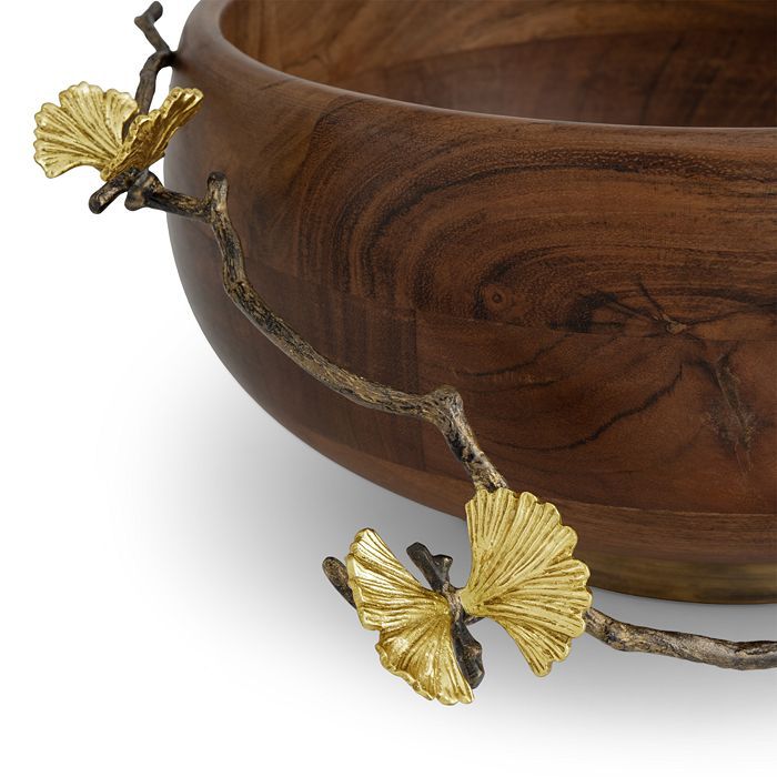 MICHAEL ARAM Butterfly Ginkgo wood salad bowl
