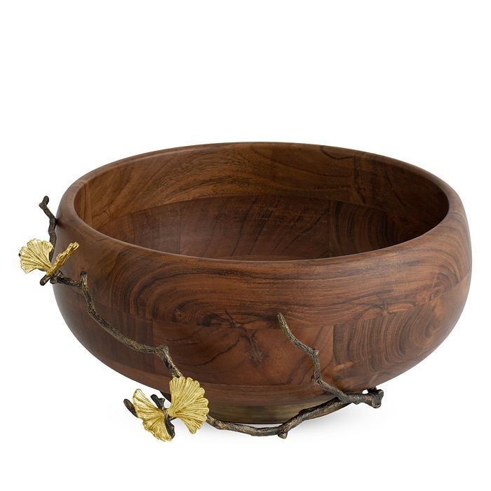 MICHAEL ARAM Butterfly Ginkgo wood salad bowl