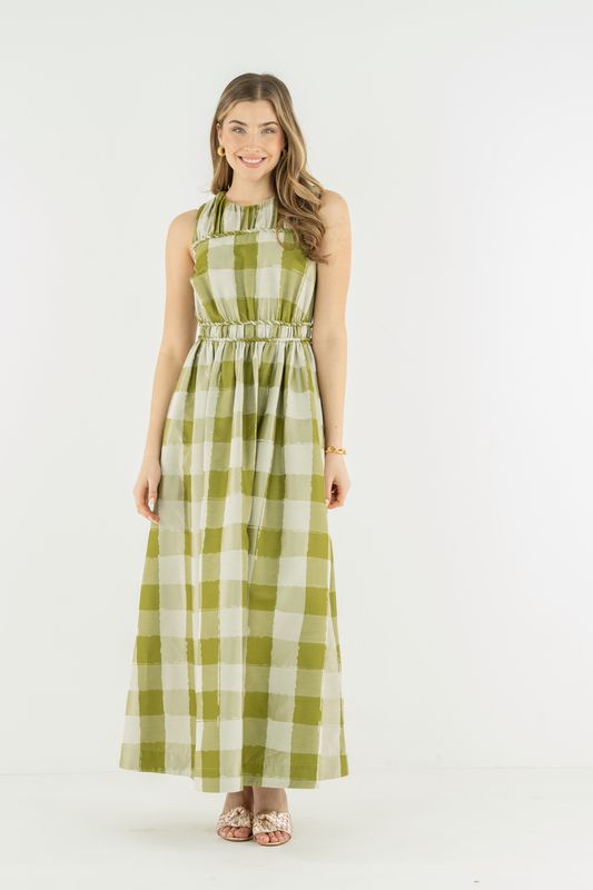 EMILY MCCARTHY Sorrento Dress Gingham Jacquard
