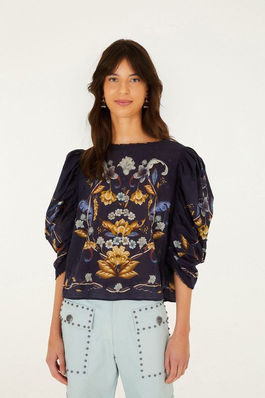 FARM RIO Golden Nature Navy blouse FARM RIO Golden Nature Navy blouse