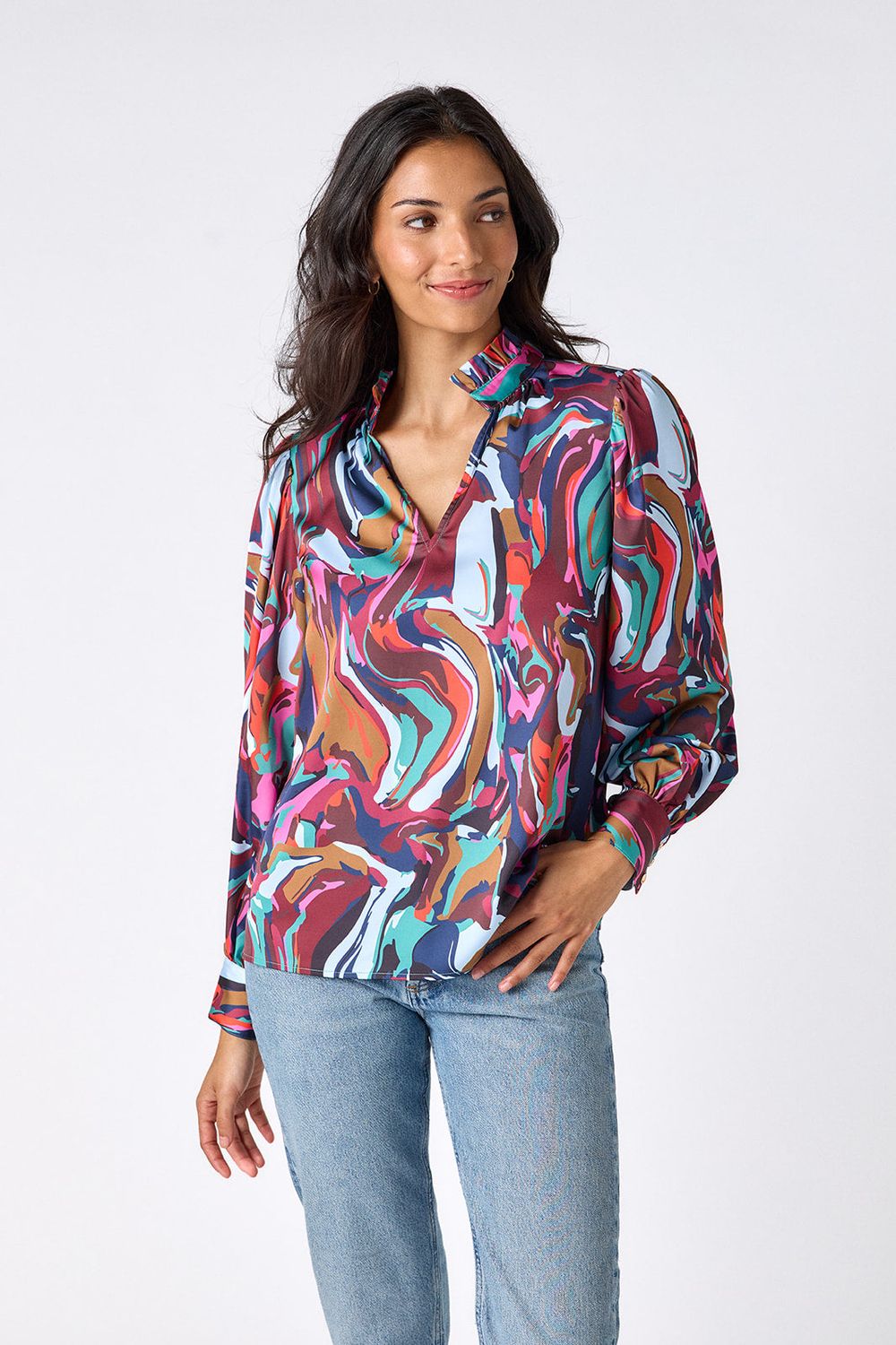 CROSBY Lyla Blouse Color Current