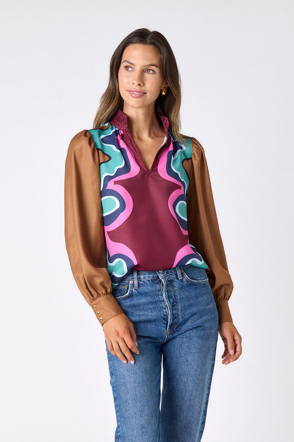 CROSBY Lyla Blouse Serpentine CROSBY Lyla Blouse Serpentine
