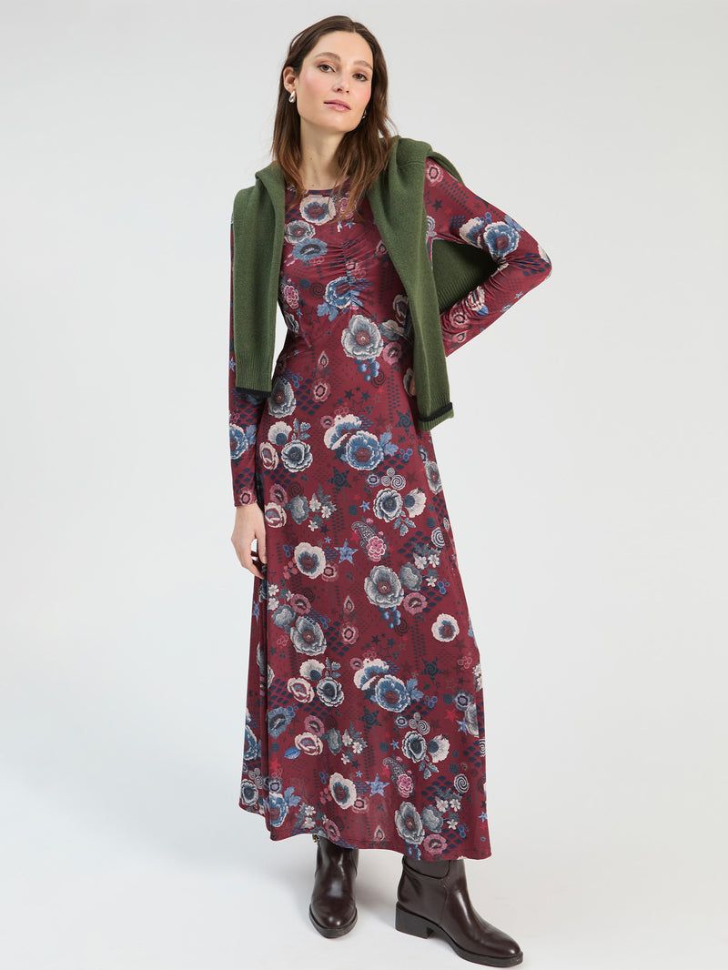 VILAGALLO Flores Granate Dress