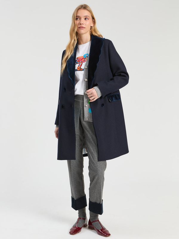 VILAGALLO Azul Mar Wool Blend Coat VILAGALLO Azul Mar Wool Blend Coat