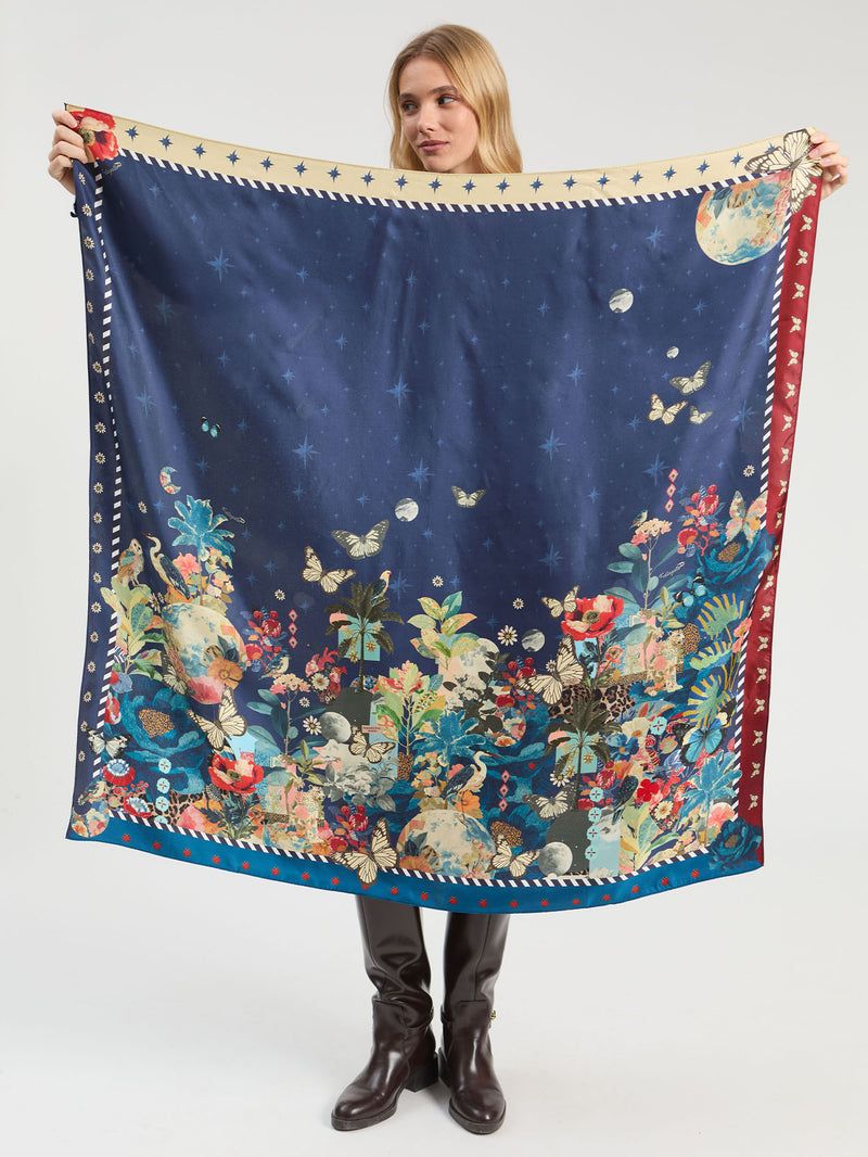 VILAGALLO Collage Silk Scarf VILAGALLO Collage Silk Scarf