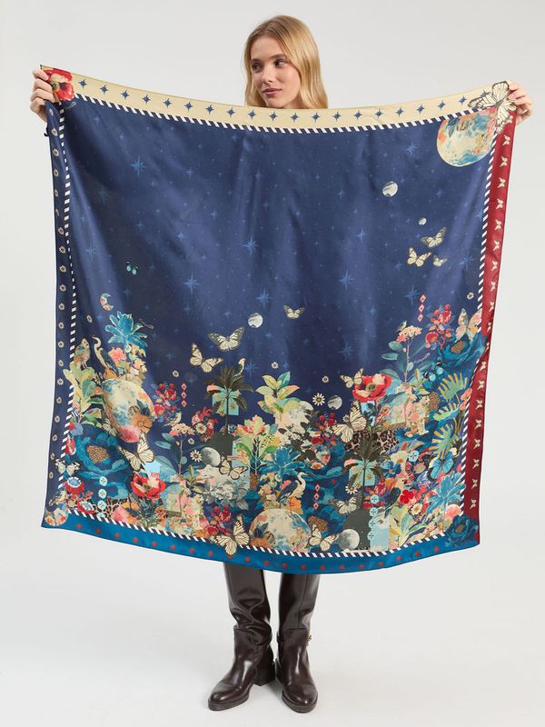VILAGALLO Collage Silk Scarf VILAGALLO Collage Silk Scarf