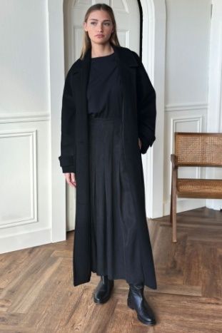 EMERSON FRY Atelier Pleated Maxi Skirt Black