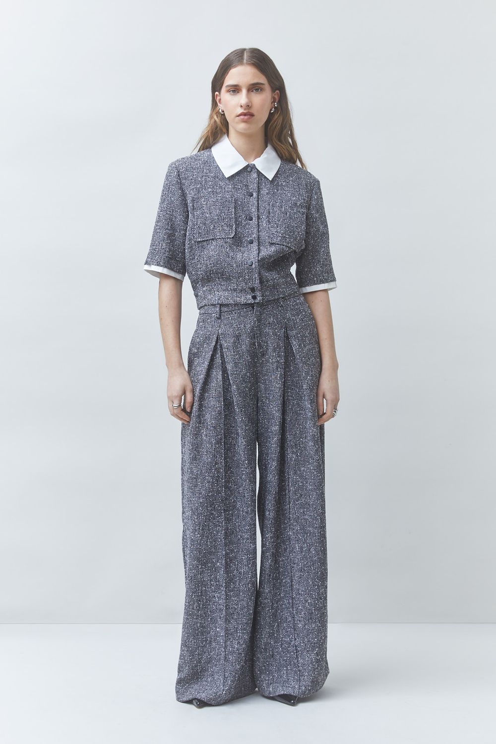 SUNCOO Jerk Wide Leg Sequin Trousers