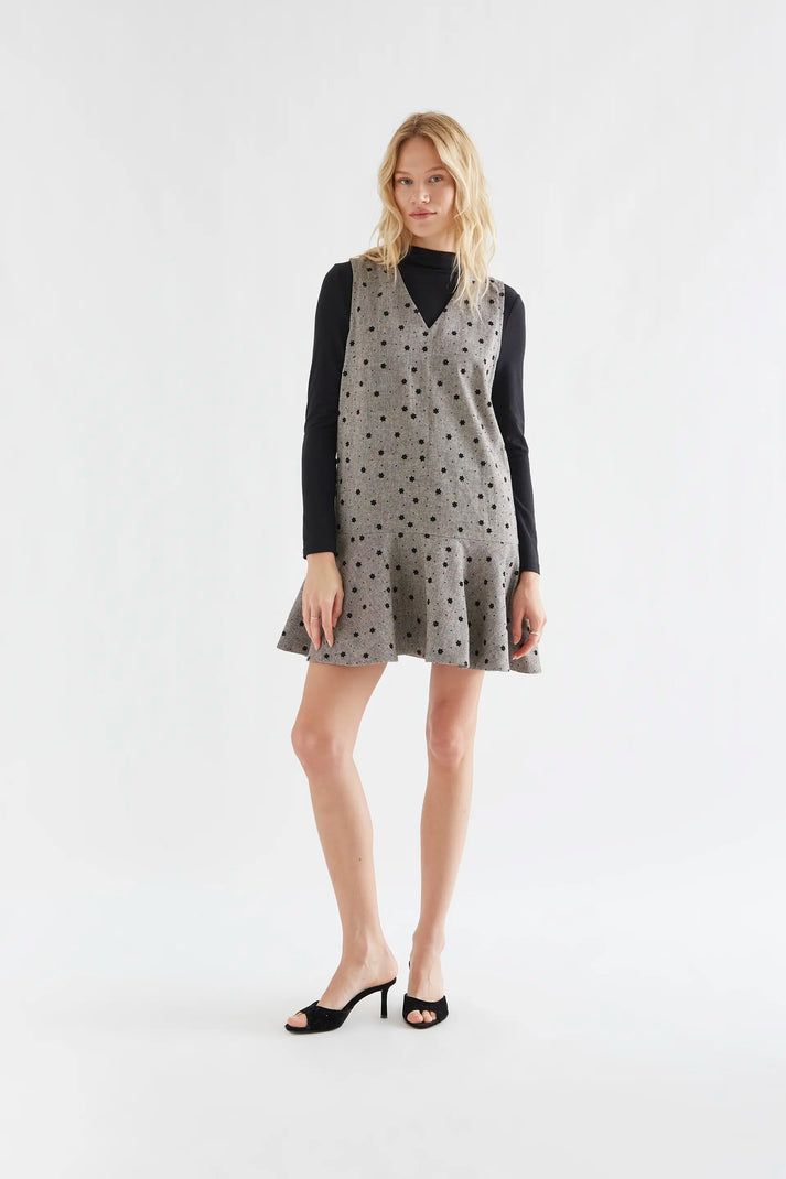 COMPANIA FANTASTICA Chocolate Embroidered Dress