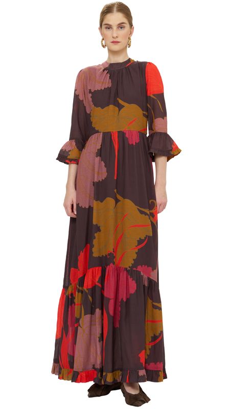 OLIPHANT High Neck Bell Maxi Dress Hauge OLIPHANT High Neck Bell Maxi Dress Hauge