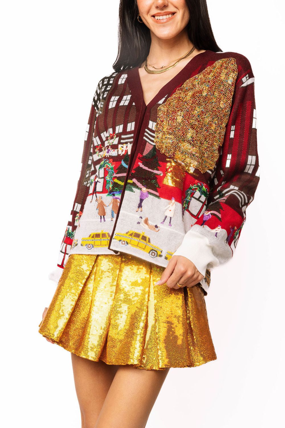 QUEEN OF SPARKLES Multi Rockefeller Cntr cardigan QUEEN OF SPARKLES Multi Rockefeller Cntr cardigan