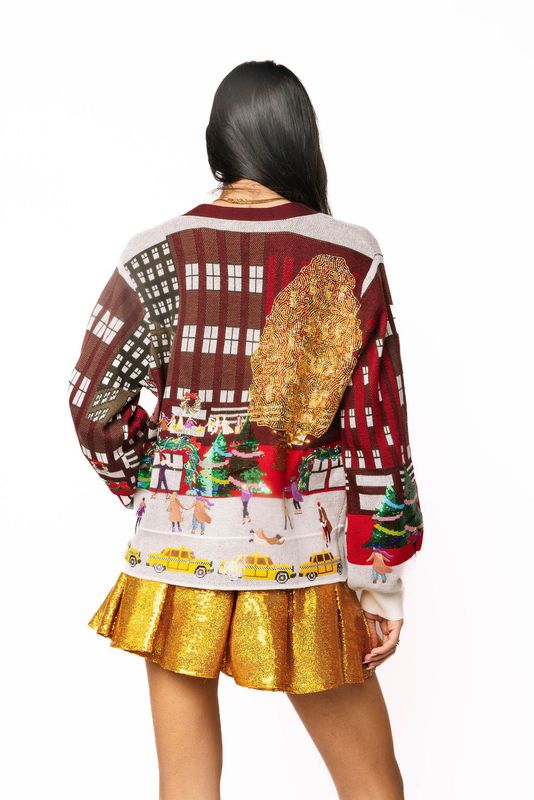 QUEEN OF SPARKLES Multi Rockefeller Cntr cardigan
