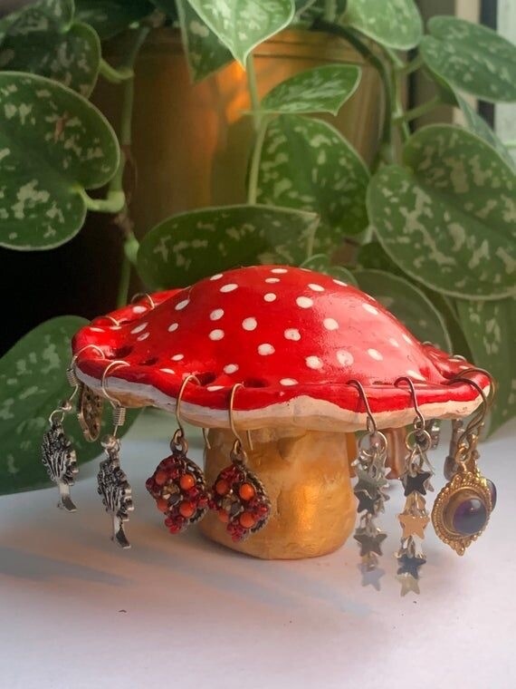 Mushroom Earring Holder