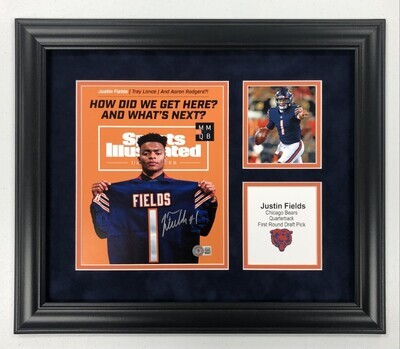​Justin Fields Signed + FRAMED 8x10 Photo Display (Legends Style)