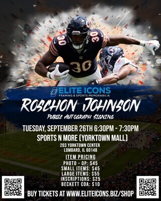 Roschon Johnson Inscription Ticket (Tuesday, September 26th 6:30pm-7:30pm)