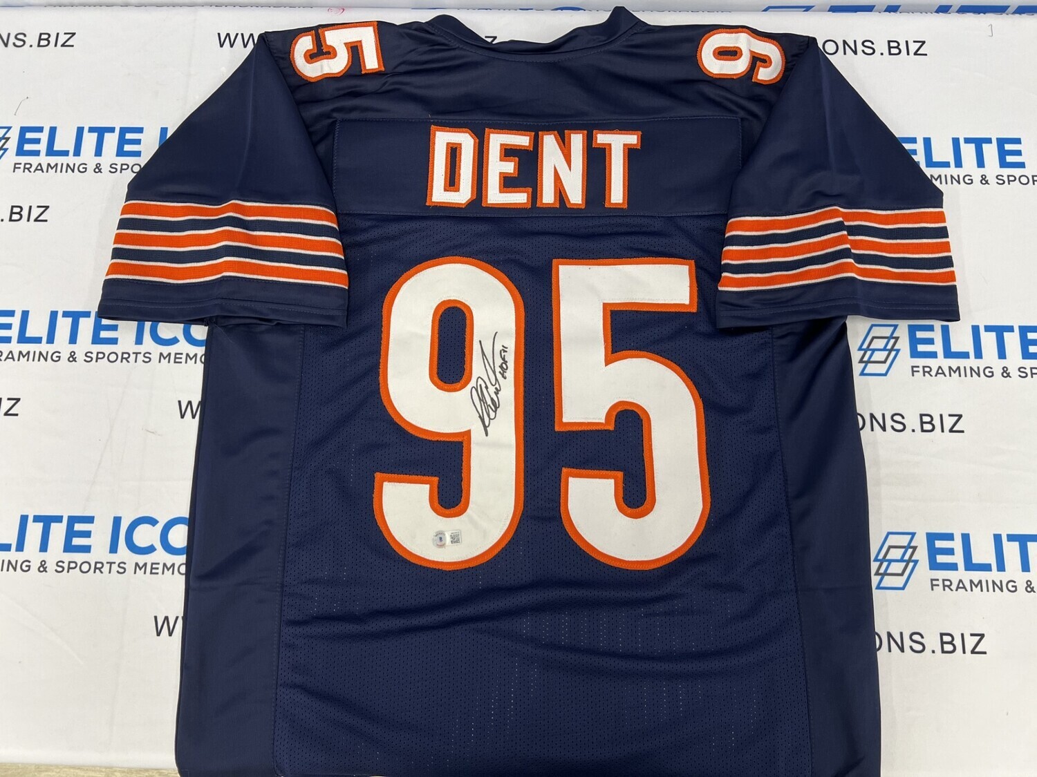 Richard Dent Signed XL Custom Navy Jersey (Beckett COA)