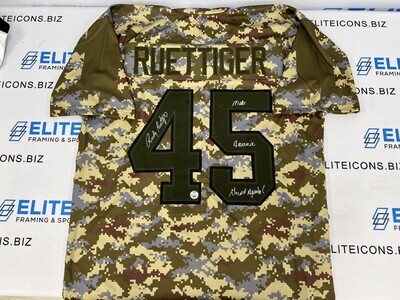 Rudy Ruettiger Signed XL Custom Camo Jersey (Beckett COA)