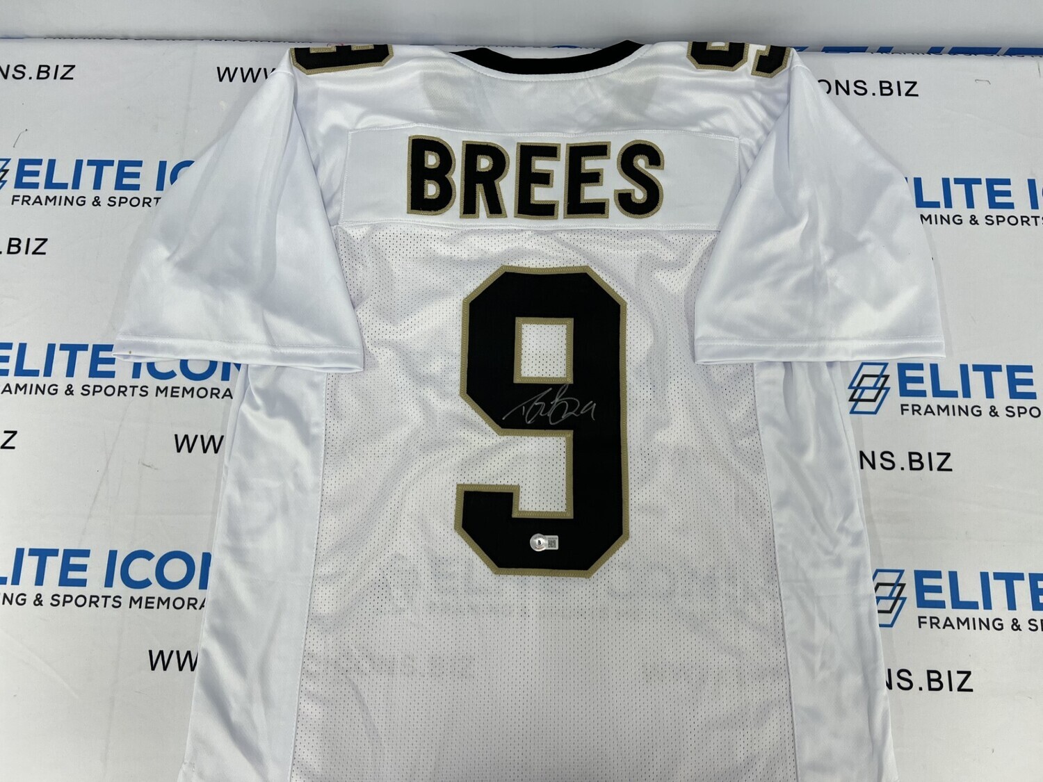 Drew Brees Signed XL Custom White Jersey (Beckett COA)