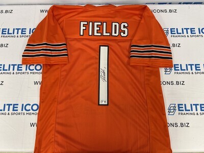 Justin Fields Signed XL Custom Orange Jersey (Beckett COA)
