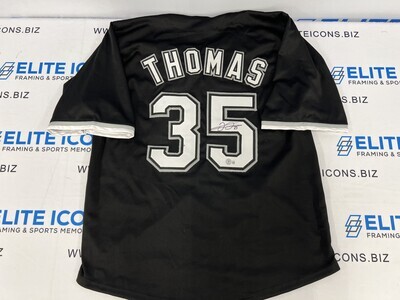 Frank Thomas Signed XL Custom Black Jersey (Beckett COA)