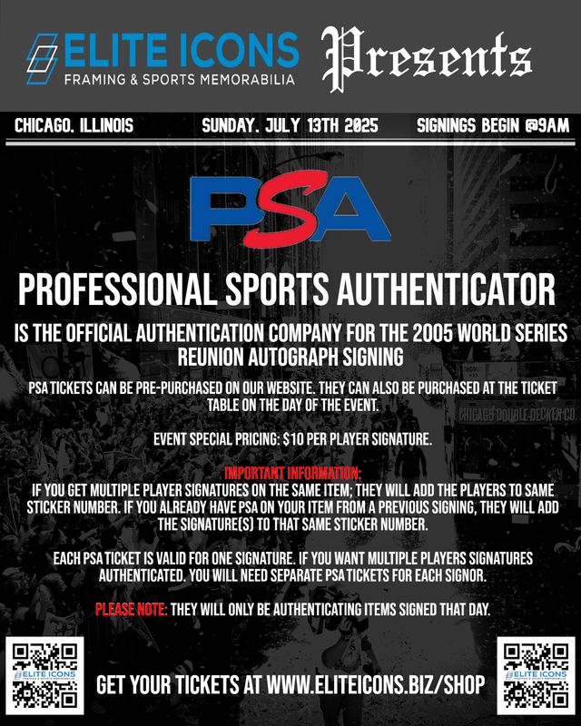 PSA COA Ticket (Valid for ONE signature)